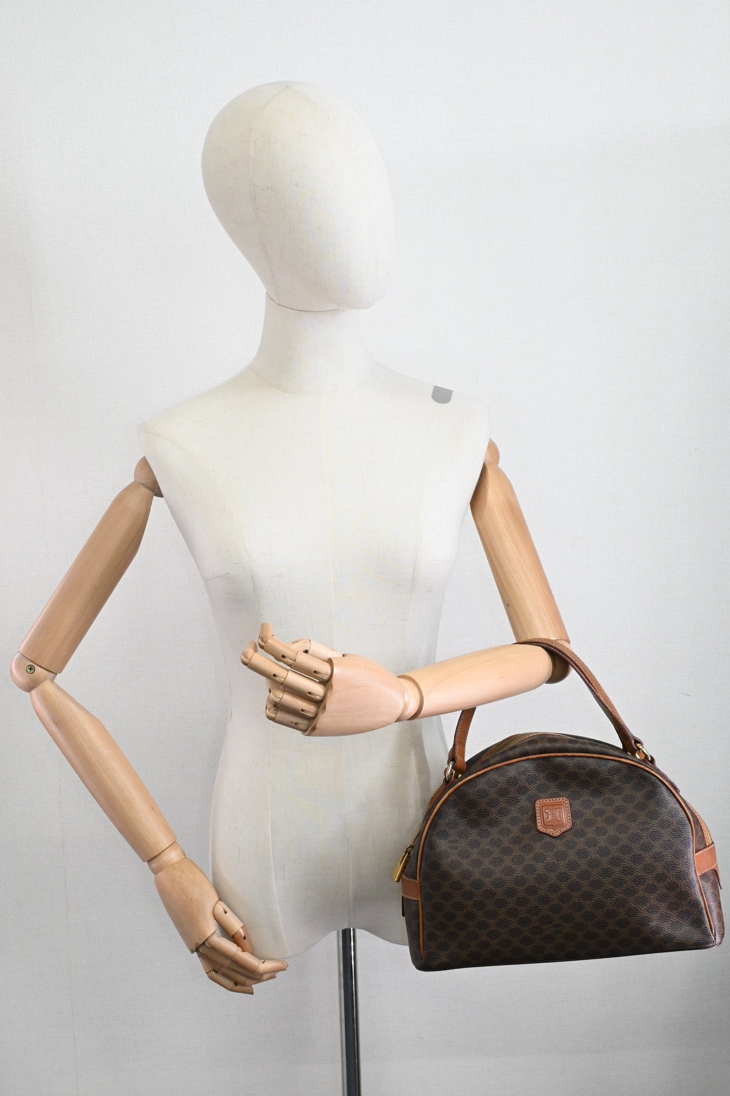 Celine Handbag in Brown Macadam Canvas