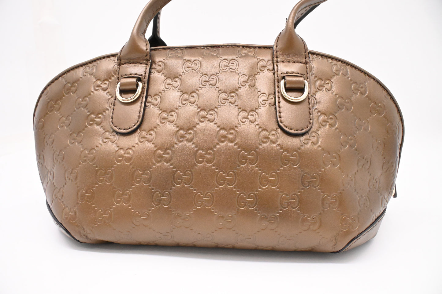 Gucci Heartbit Bag in Metallic Brown Leather