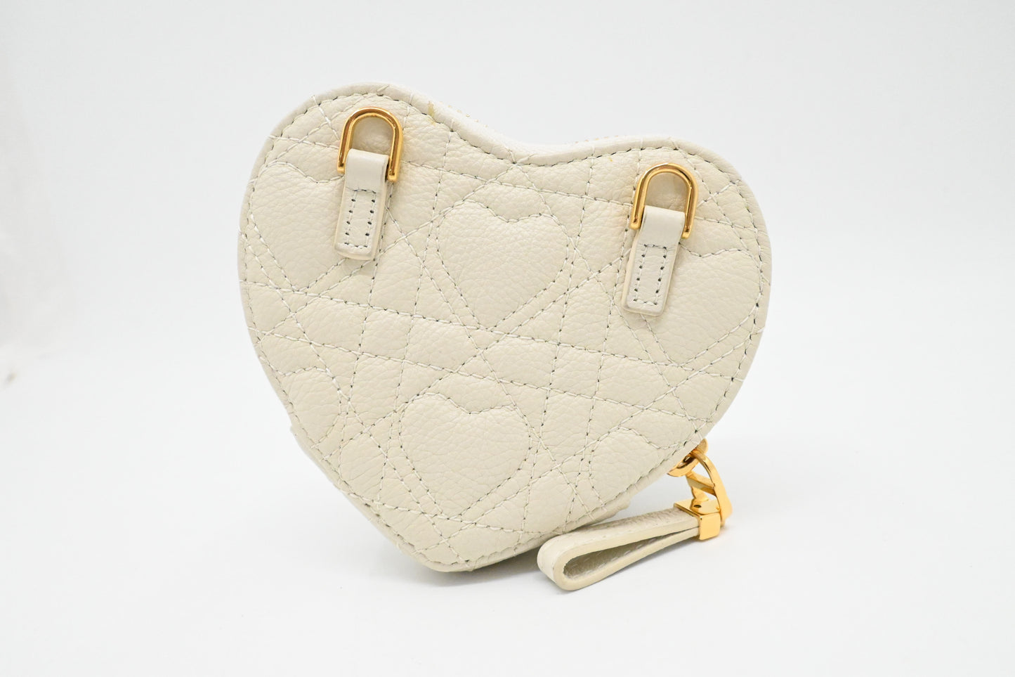 Dior Heart Mini Shoulder Case in White Heart Cannage Leather
