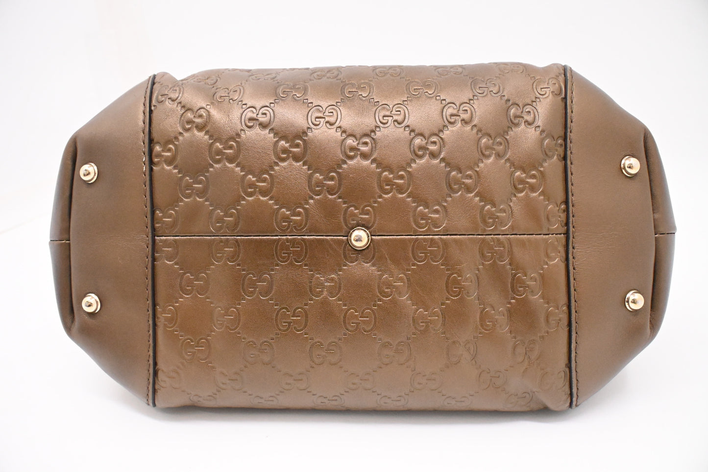 Gucci Heartbit Bag in Metallic Brown Leather