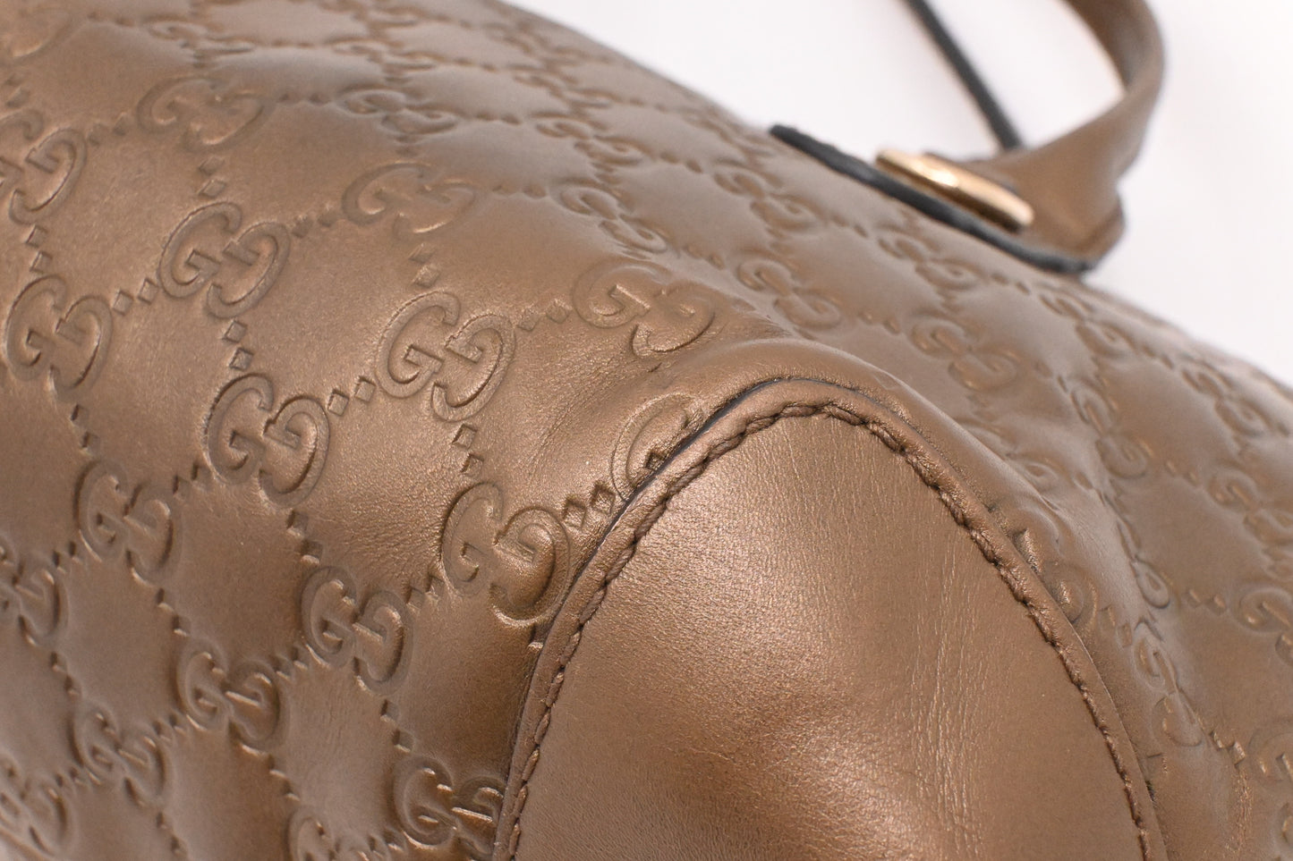 Gucci Heartbit Bag in Metallic Brown Leather