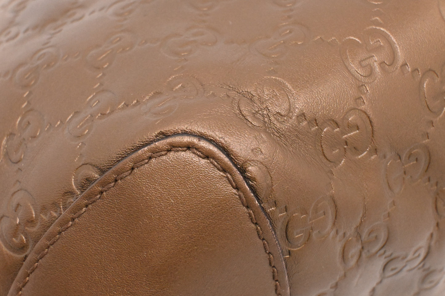 Gucci Heartbit Bag in Metallic Brown Leather