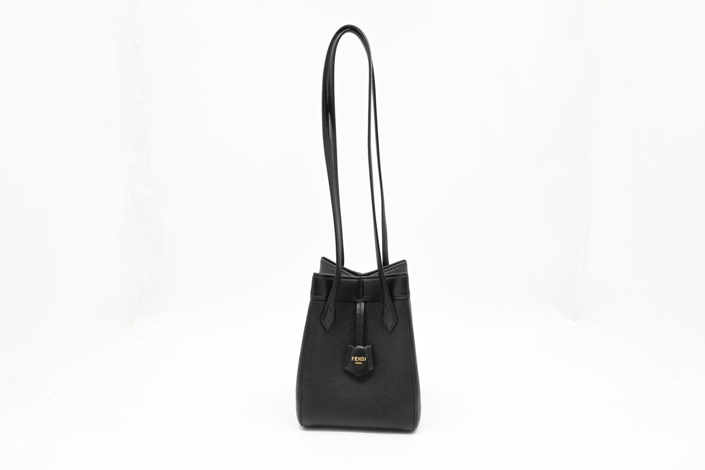 Fendi Mini Origami Shoulder Bag in Black Leather