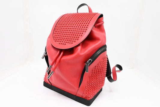 Louboutin Explorerfunk Backpack in Red Studded Leather