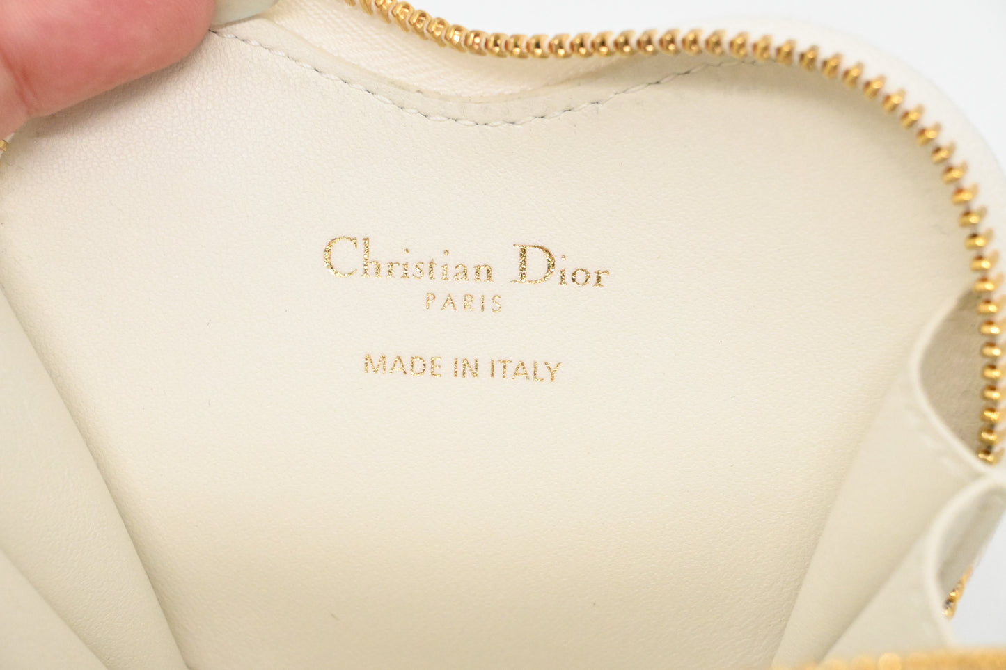 Dior Heart Mini Shoulder Case in White Heart Cannage Leather