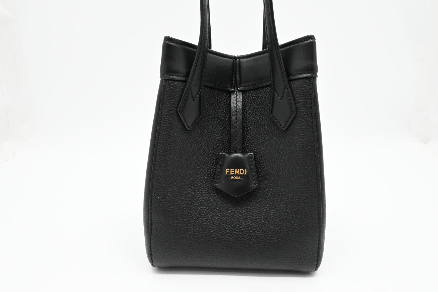 Fendi Mini Origami Shoulder Bag in Black Leather