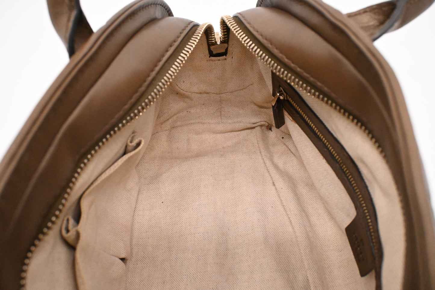 Gucci Heartbit Bag in Metallic Brown Leather