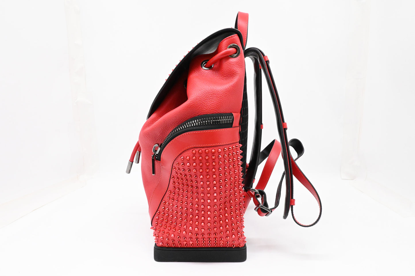 Louboutin Explorerfunk Backpack in Red Studded Leather