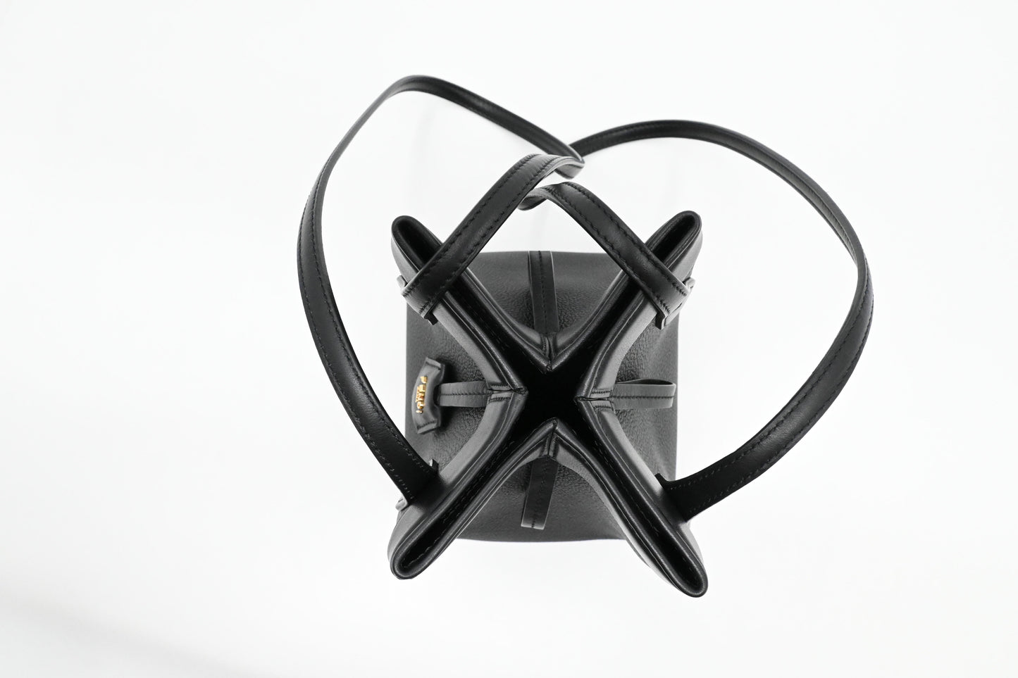 Fendi Mini Origami Shoulder Bag in Black Leather