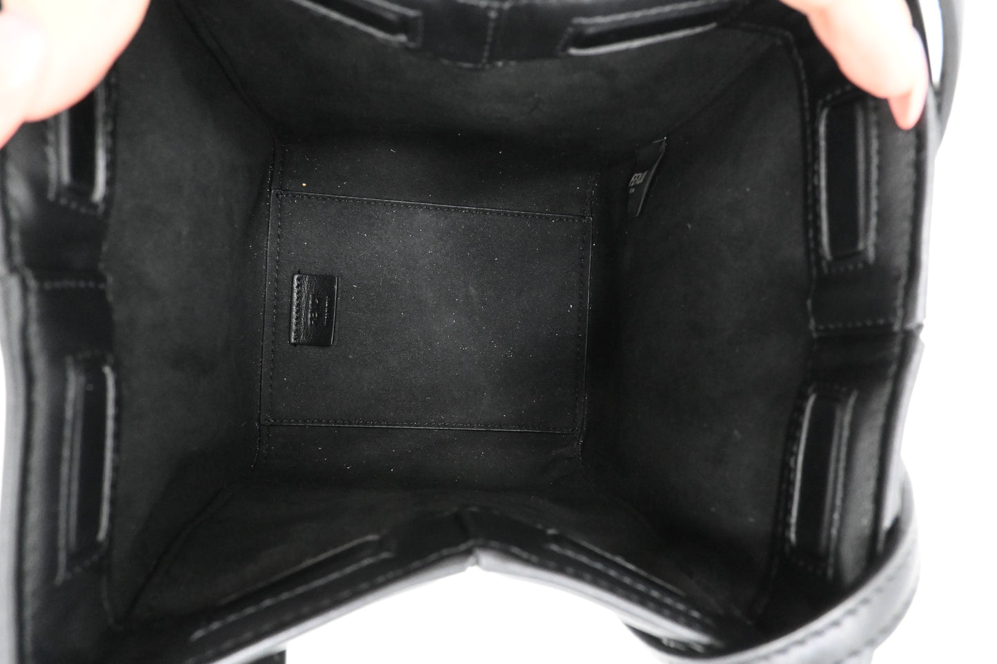 Fendi Mini Origami Shoulder Bag in Black Leather