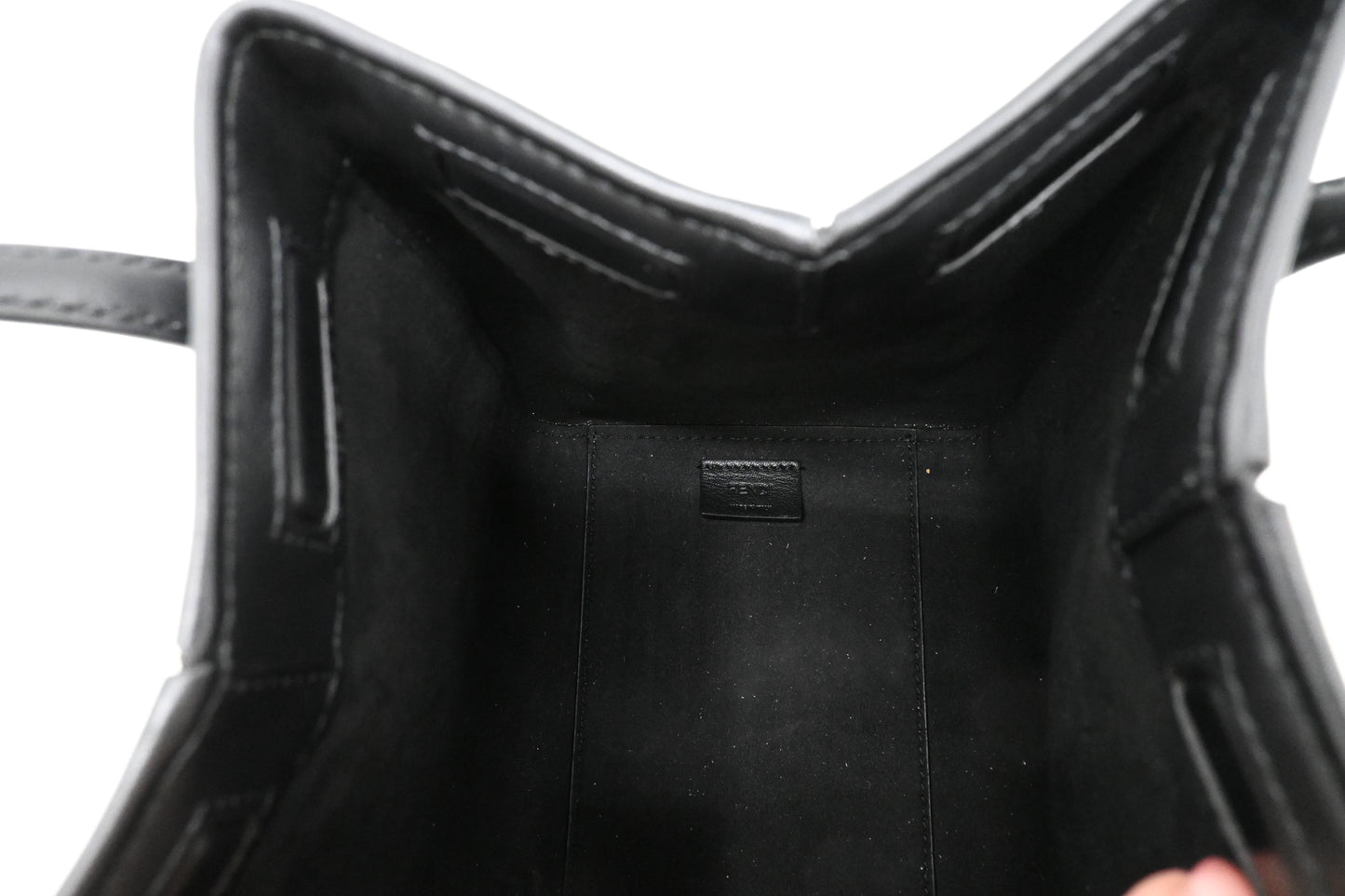 Fendi Mini Origami Shoulder Bag in Black Leather