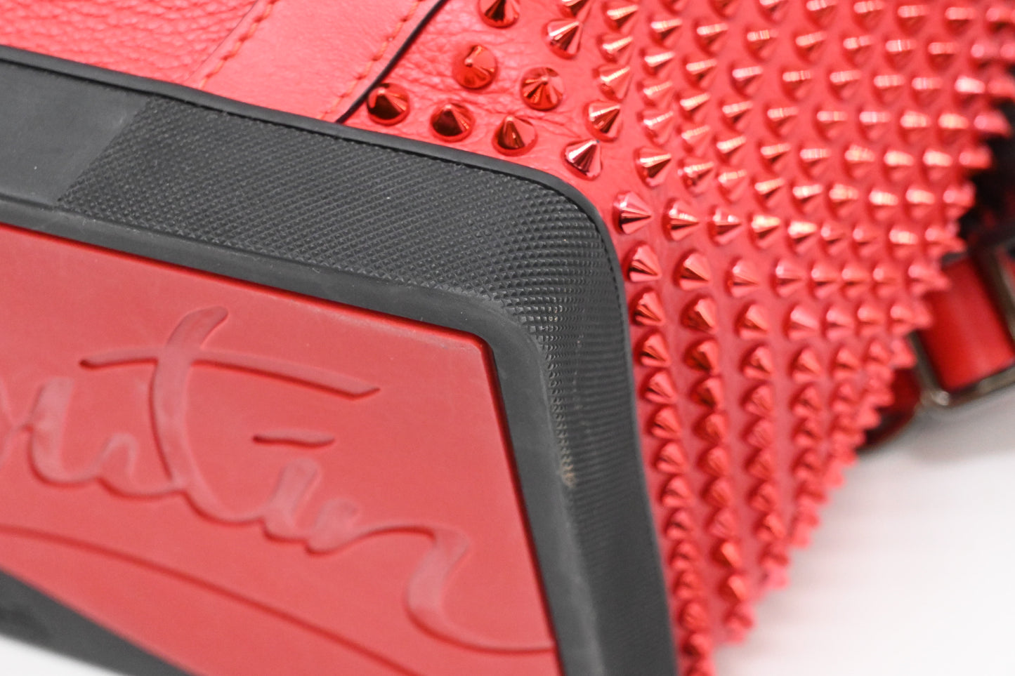 Louboutin Explorerfunk Backpack in Red Studded Leather