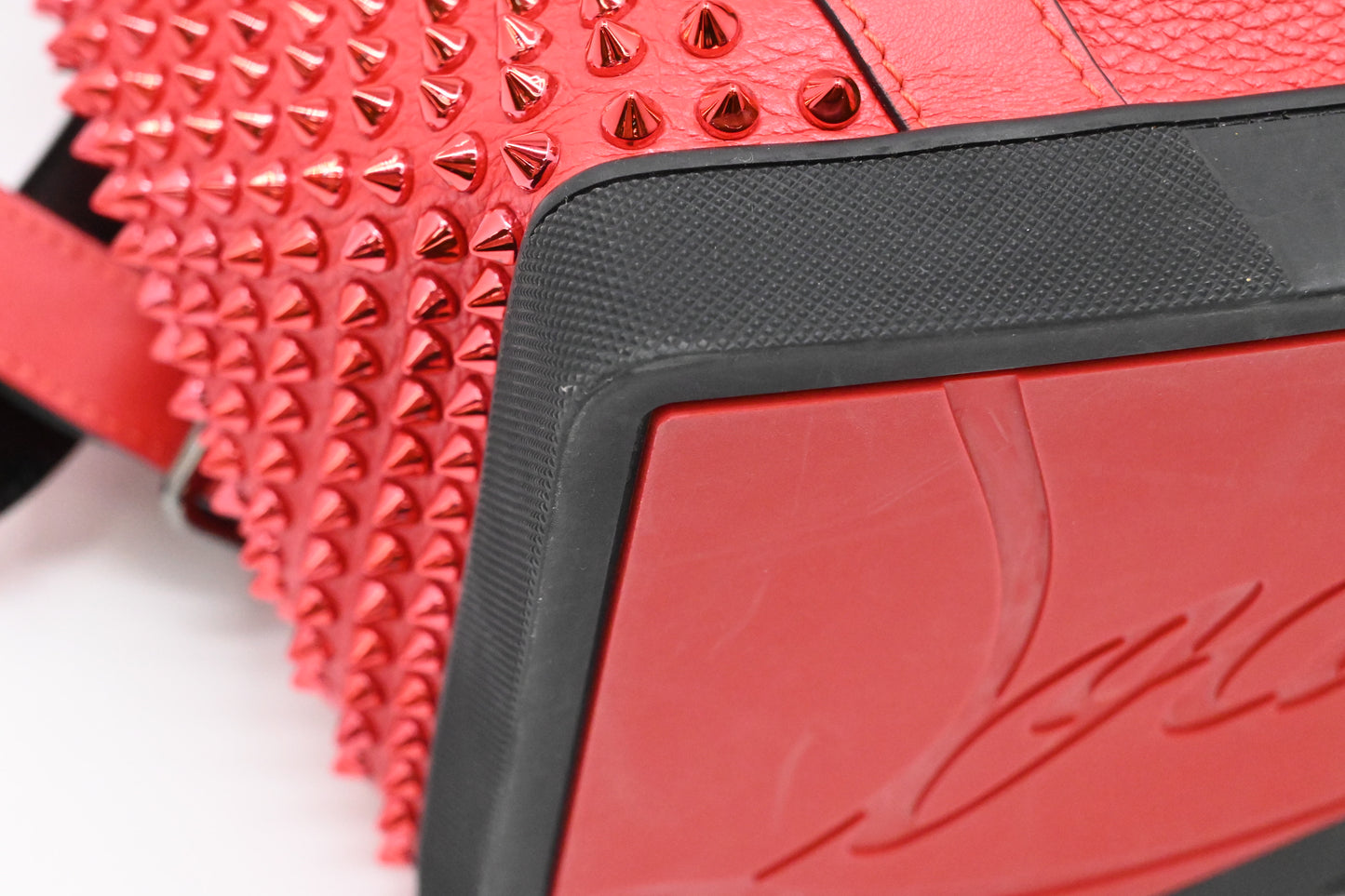 Louboutin Explorerfunk Backpack in Red Studded Leather