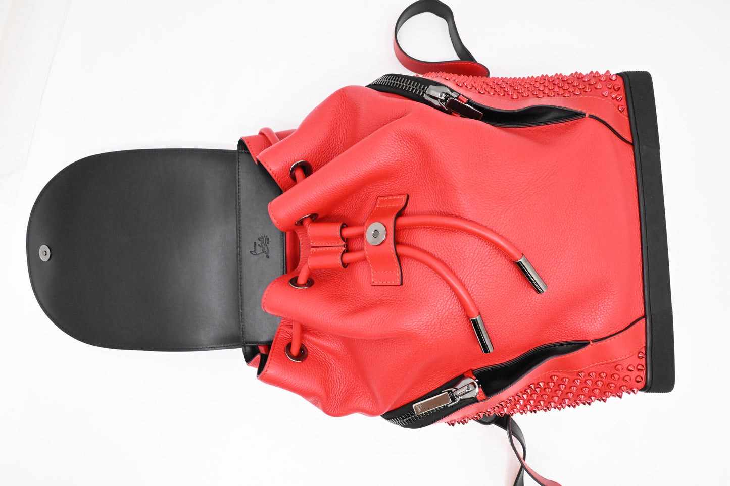 Louboutin Explorerfunk Backpack in Red Studded Leather