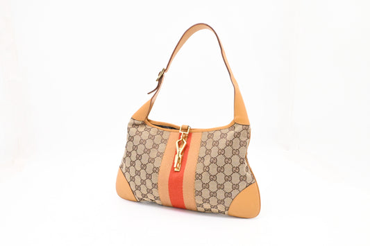Gucci Jackie Shoulder Bag in Brown Canvas