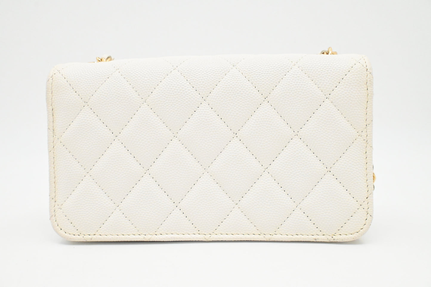 Chanel Small Casino Wallet on Chain in White Caviar Leather