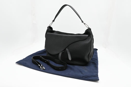 Dior Saddle Messenger Bag in Black Leather
