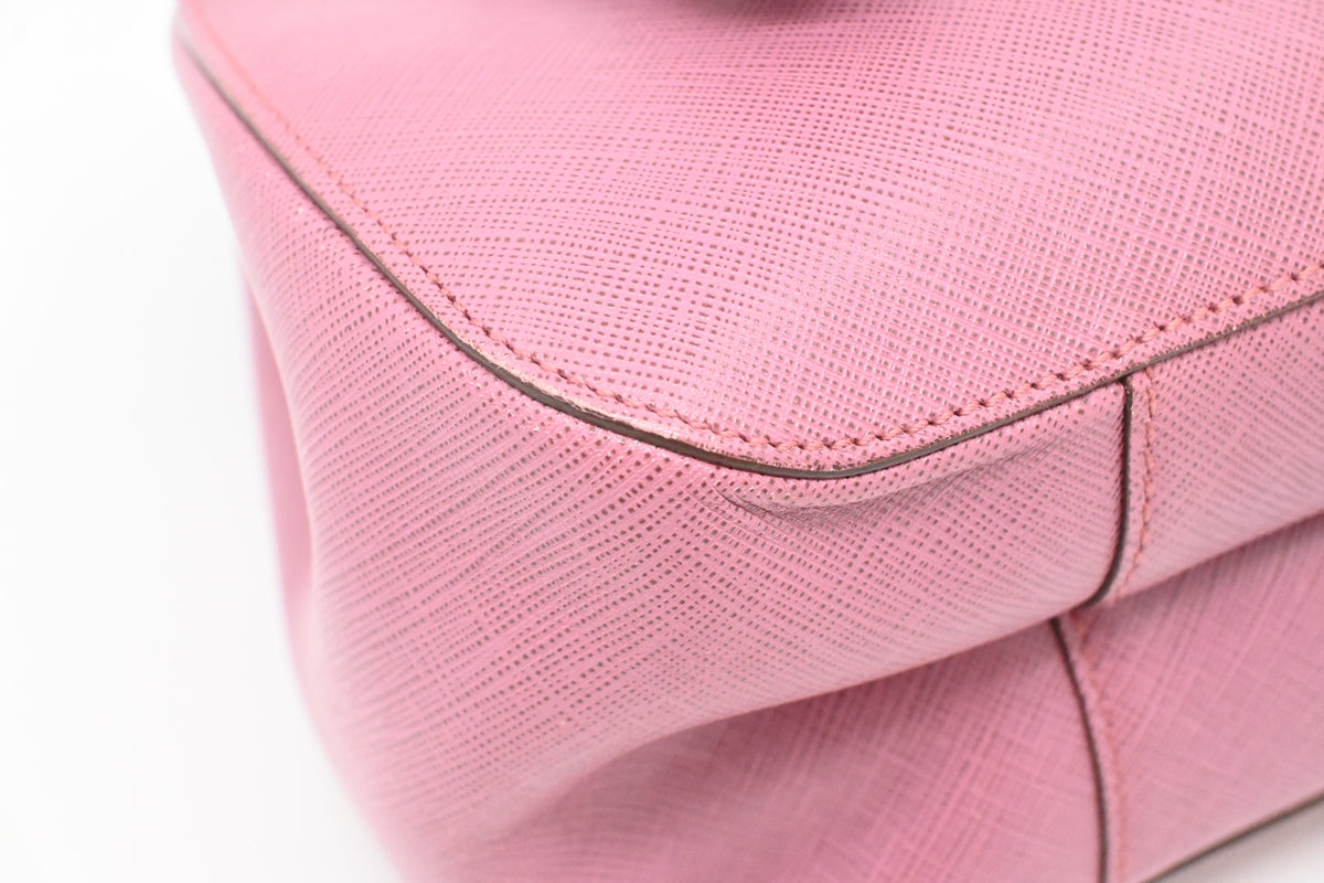 Ferragamo Gancini Shoulder Bag in Pink Leather