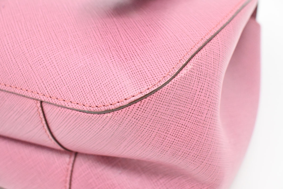 Ferragamo Gancini Shoulder Bag in Pink Leather