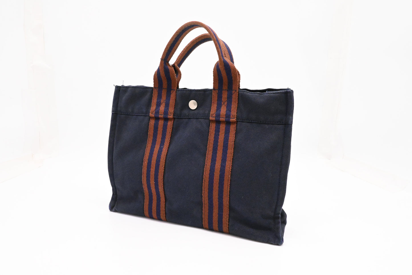Hermes Fourre-Tout Tote in Navy Blue Canvas