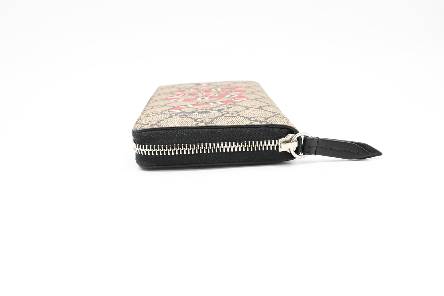 Gucci Zippy Snake Wallet in GG Supreme Canvas
