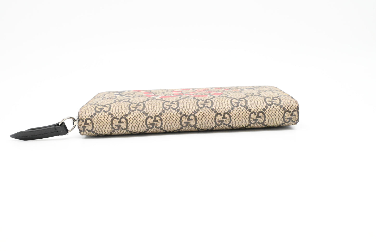 Gucci Zippy Snake Wallet in GG Supreme Canvas