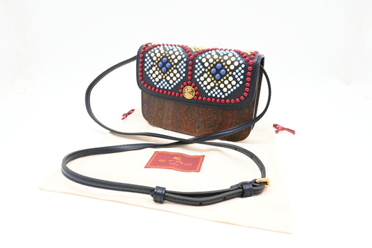 Etro Mini Essential Crossbody in Paisley Canvas