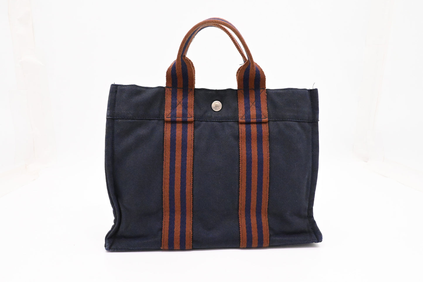 Hermes Fourre-Tout Tote in Navy Blue Canvas