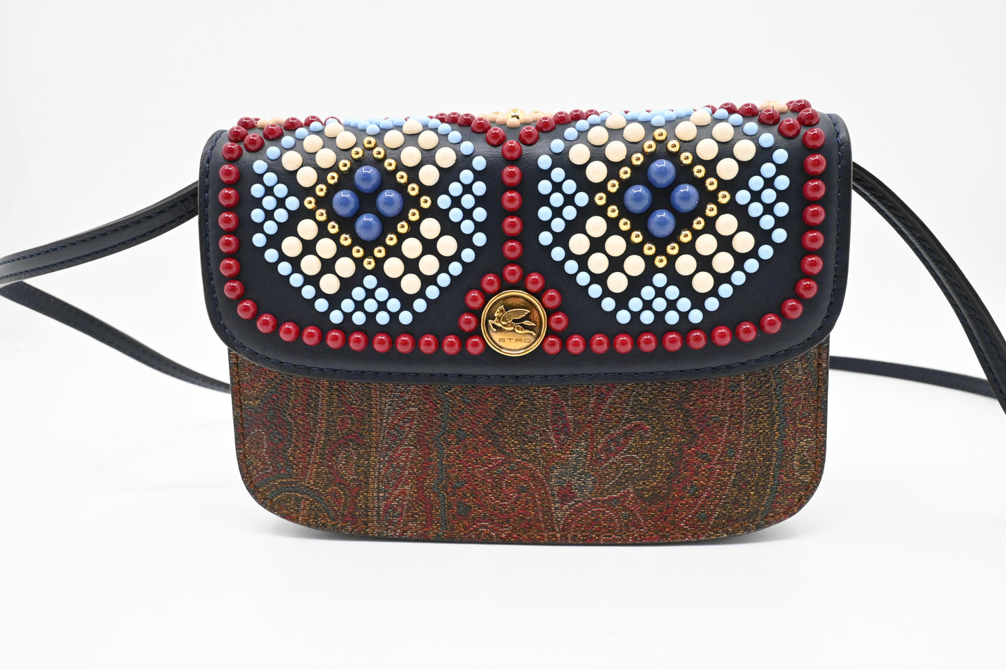 Etro Mini Essential Crossbody in Paisley Canvas