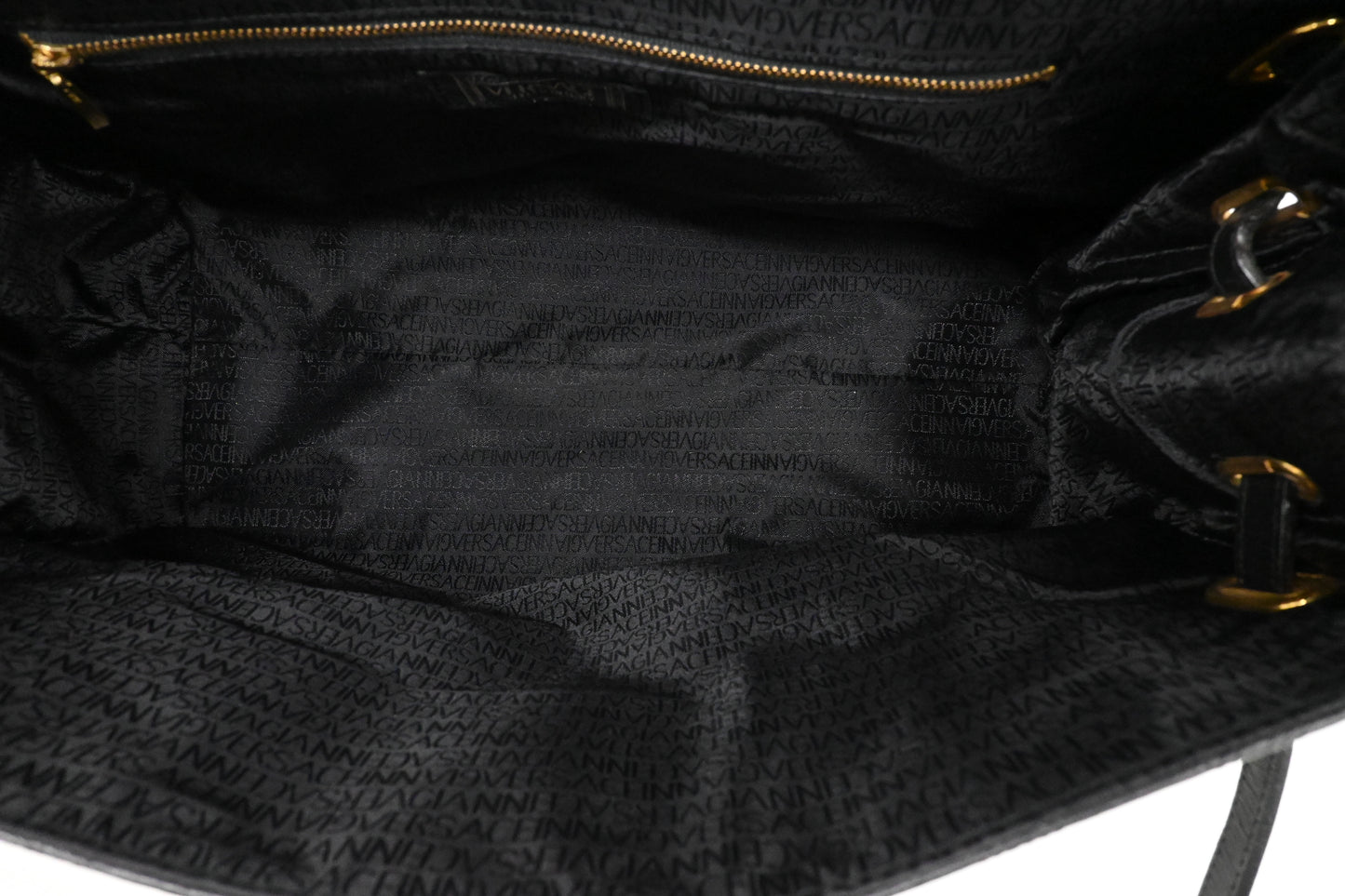Versace Birkin Style Handbag in Black Leather