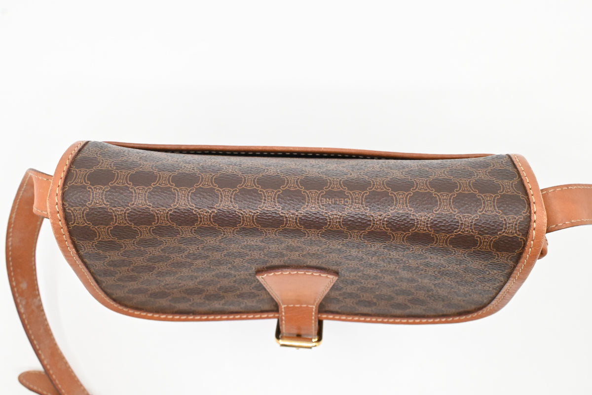Celine Crossbody Bag in Brown Macadam Canvas