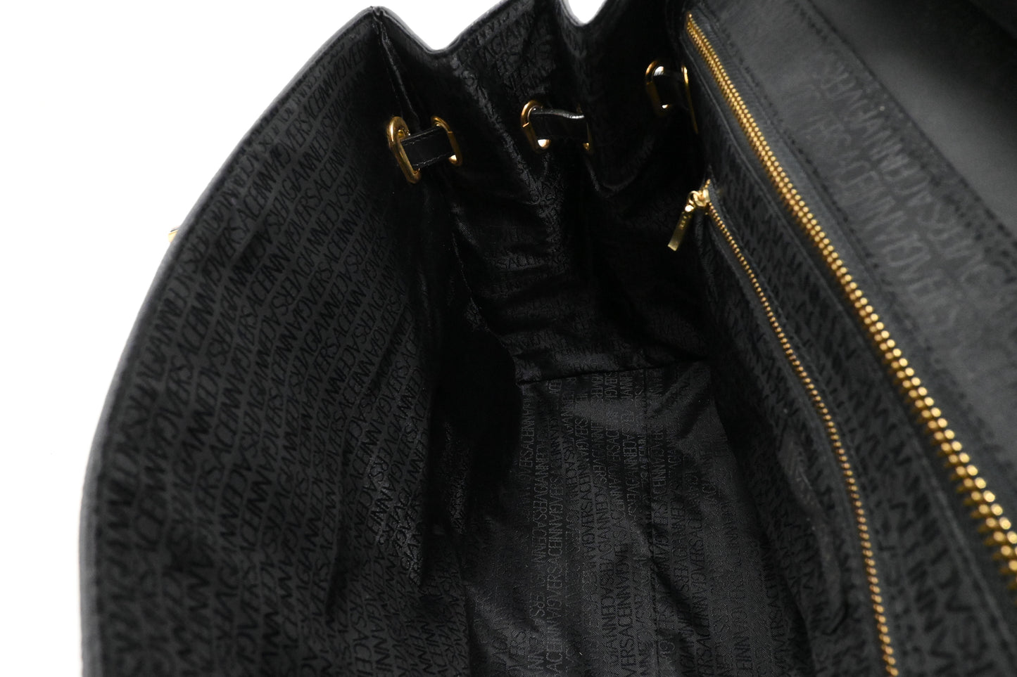 Versace Birkin Style Handbag in Black Leather