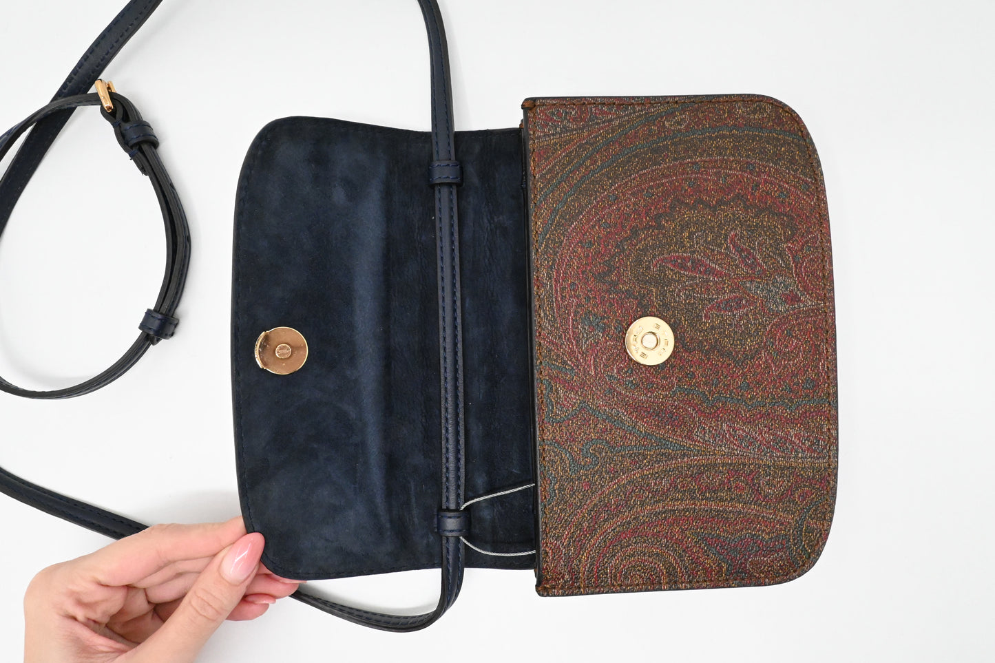 Etro Mini Essential Crossbody in Paisley Canvas