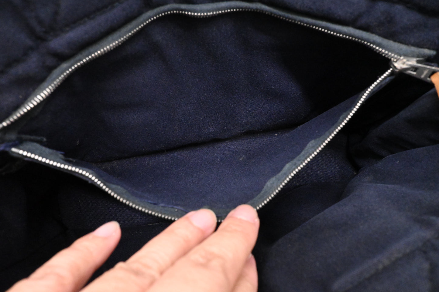 Hermes Fourre-Tout Tote in Navy Blue Canvas
