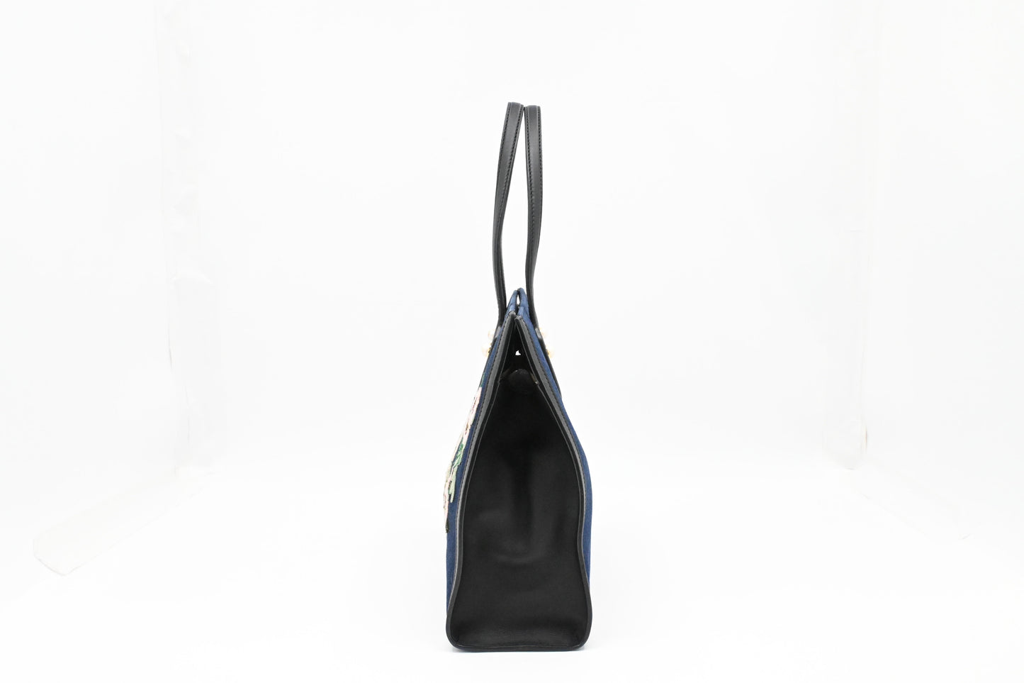 Gucci Tiger Embroidered Tote in Denim Canvas