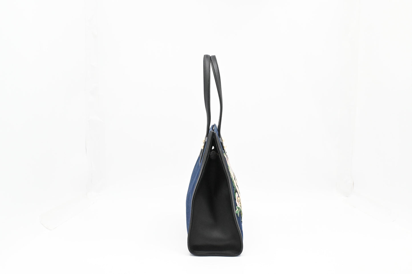 Gucci Tiger Embroidered Tote in Denim Canvas