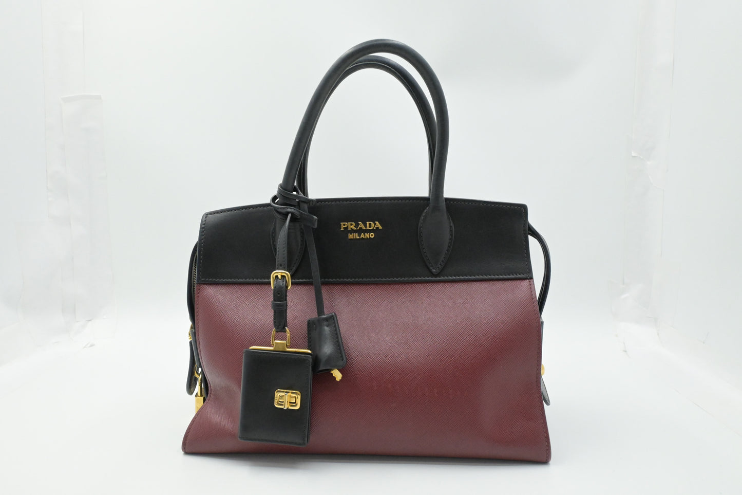 Prada Esplanade 2way Bag in Red and Black Leather