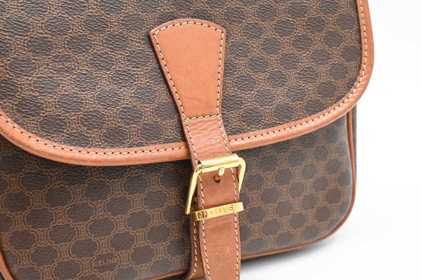 Celine Crossbody Bag in Brown Macadam Canvas