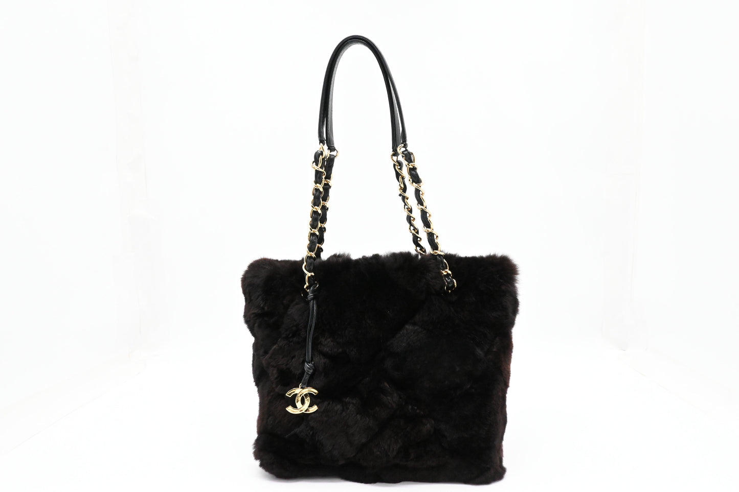 Chanel Shoulder Bag in Dark Brown Rabbit Fur