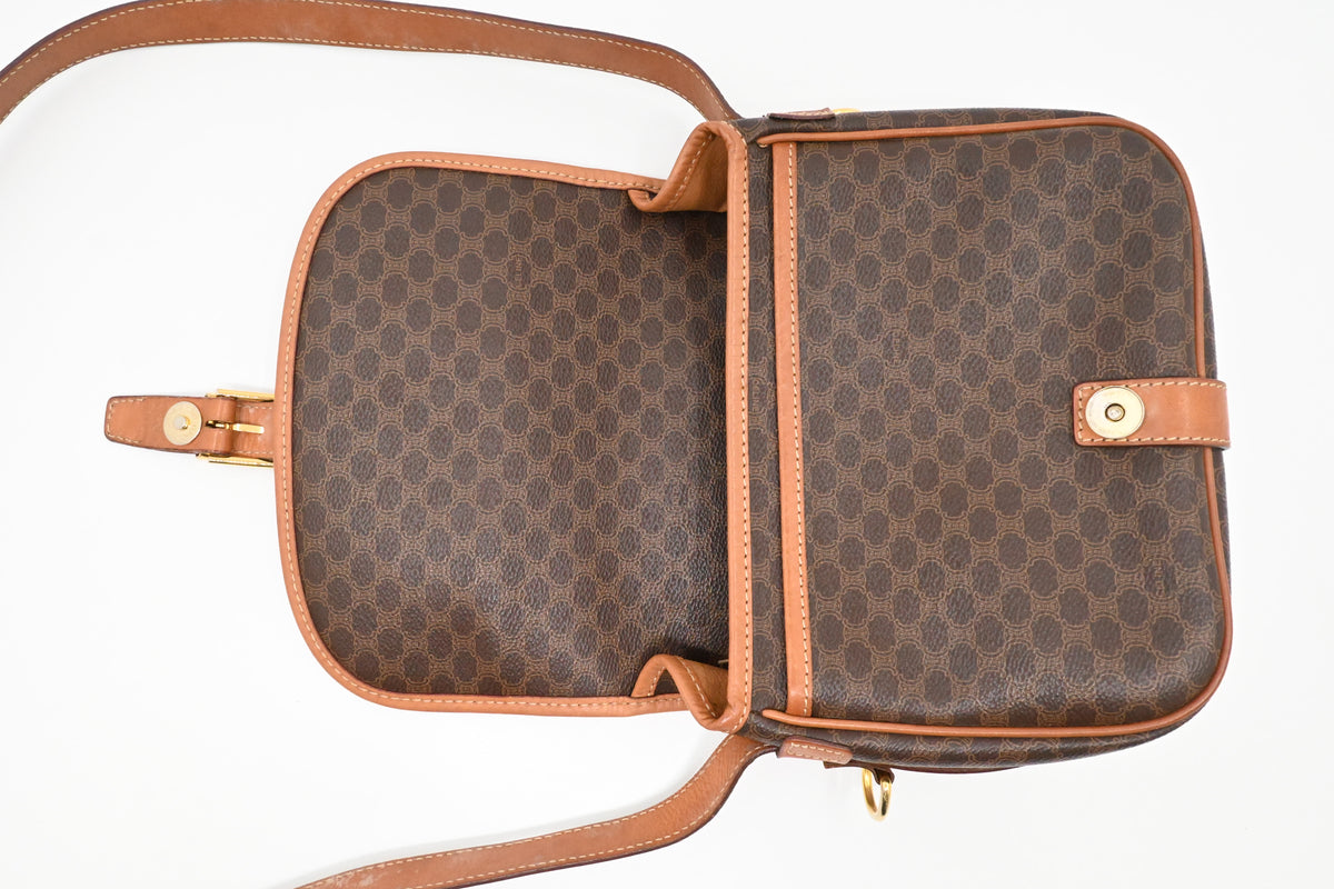 Celine Crossbody Bag in Brown Macadam Canvas
