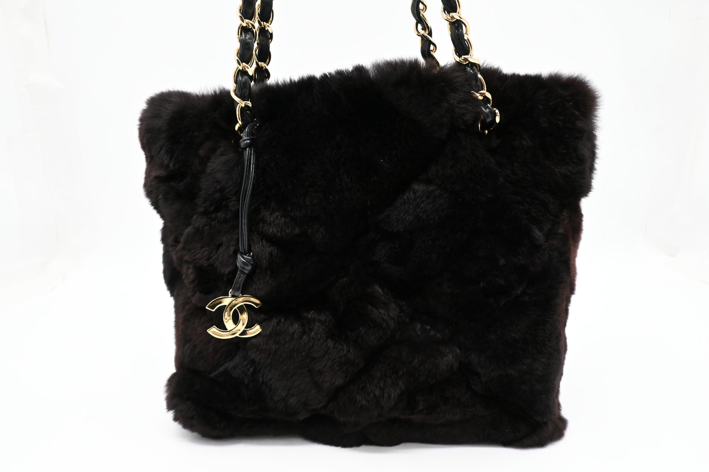 Chanel Shoulder Bag in Dark Brown Rabbit Fur