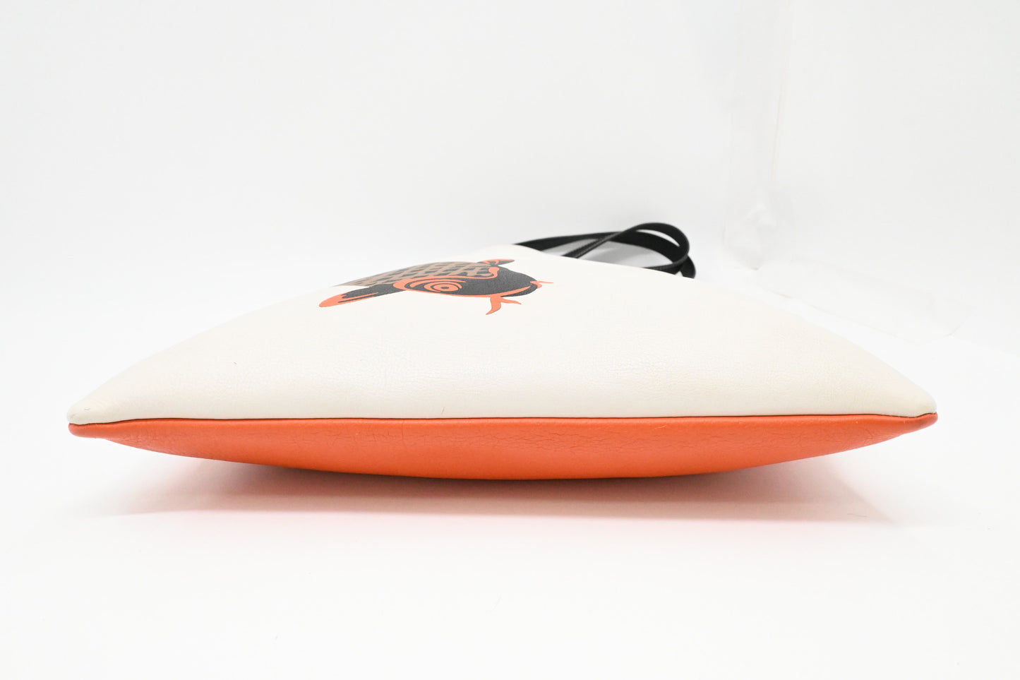 Loewe Koi Carp Anagram Tote Bag in White and Orange Leather