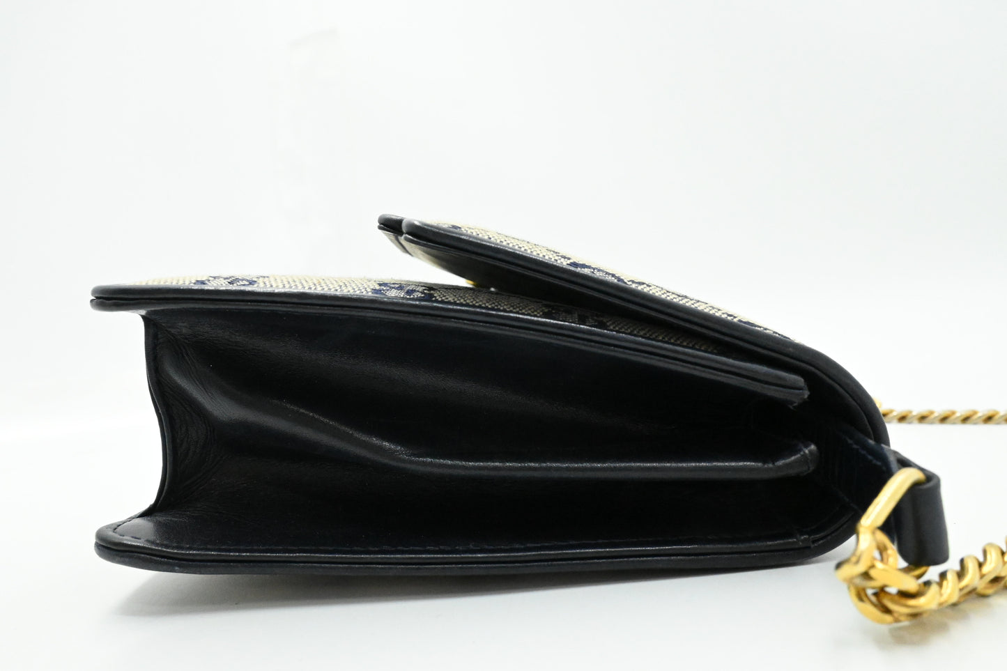 Gucci Clutch on Chain in Blue GG Canvas