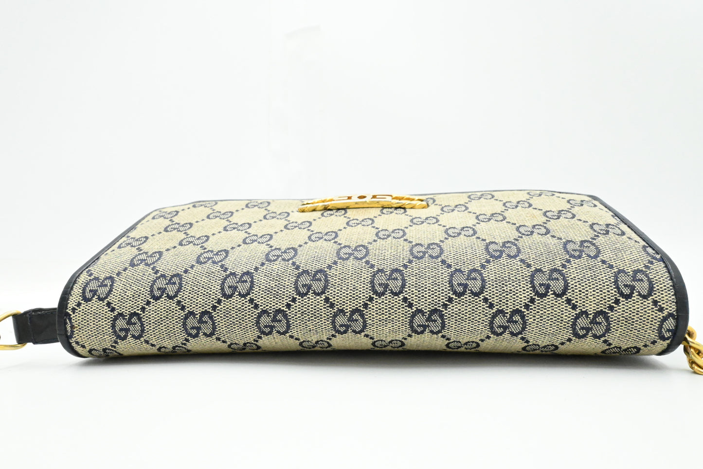 Gucci Clutch on Chain in Blue GG Canvas