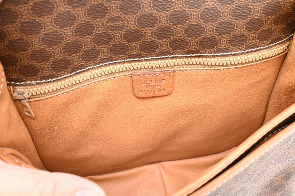 Celine Crossbody Bag in Brown Macadam Canvas