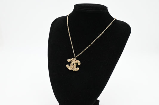 Chanel CC Logo Necklace with Leaves and Flowers