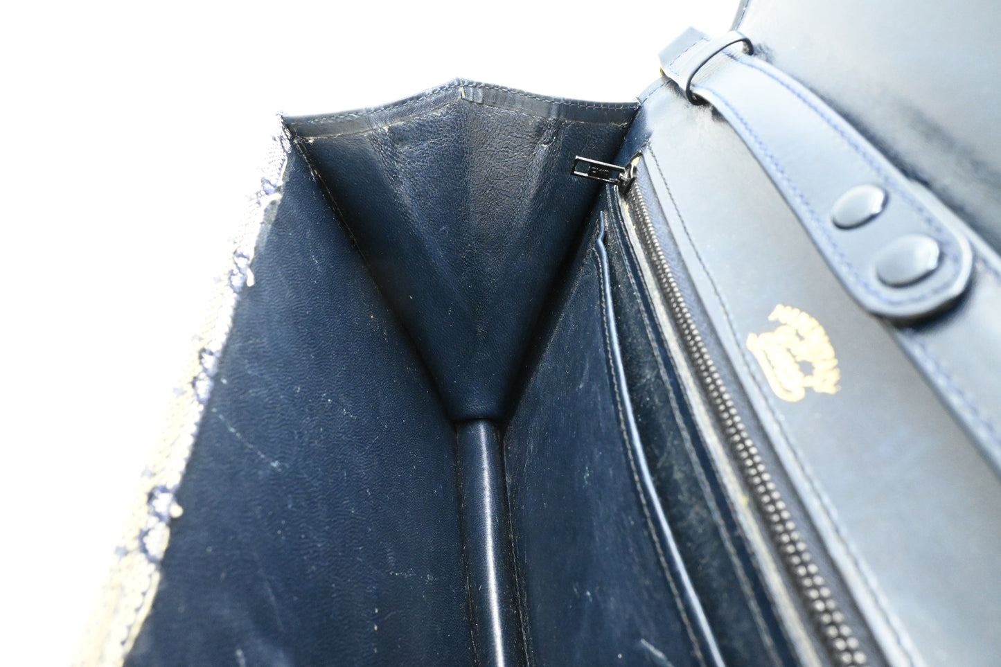 Gucci Clutch on Chain in Blue GG Canvas