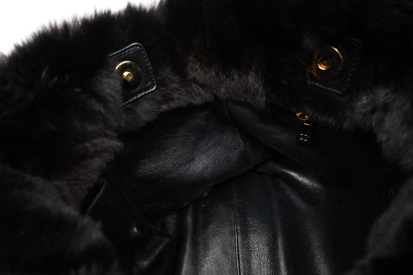 Chanel Shoulder Bag in Dark Brown Rabbit Fur