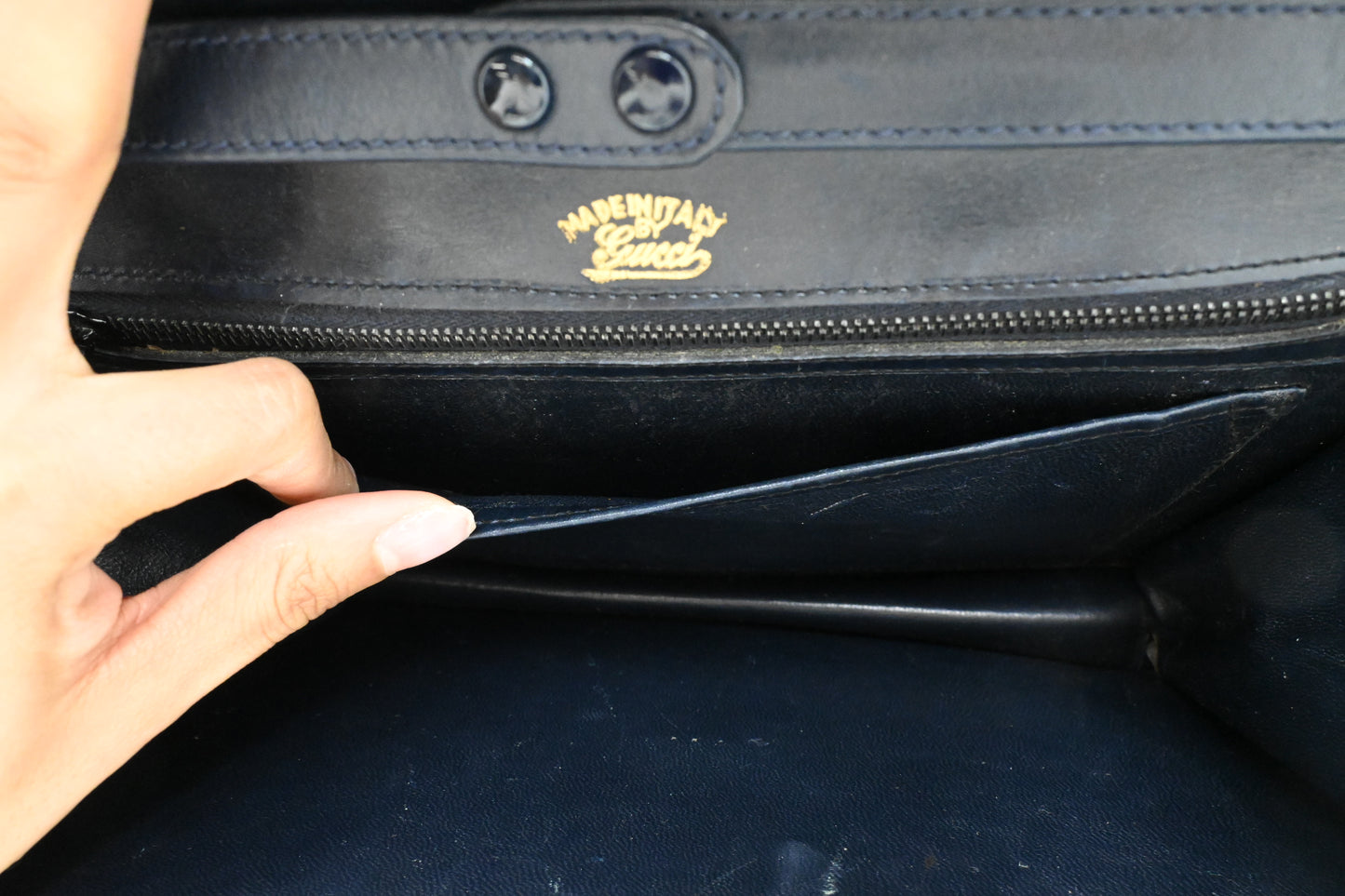 Gucci Clutch on Chain in Blue GG Canvas