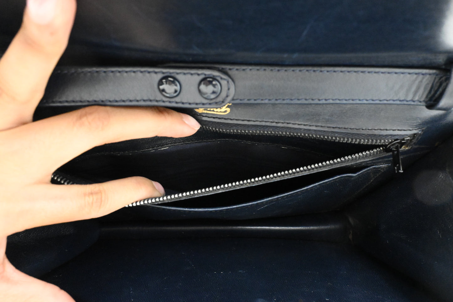Gucci Clutch on Chain in Blue GG Canvas